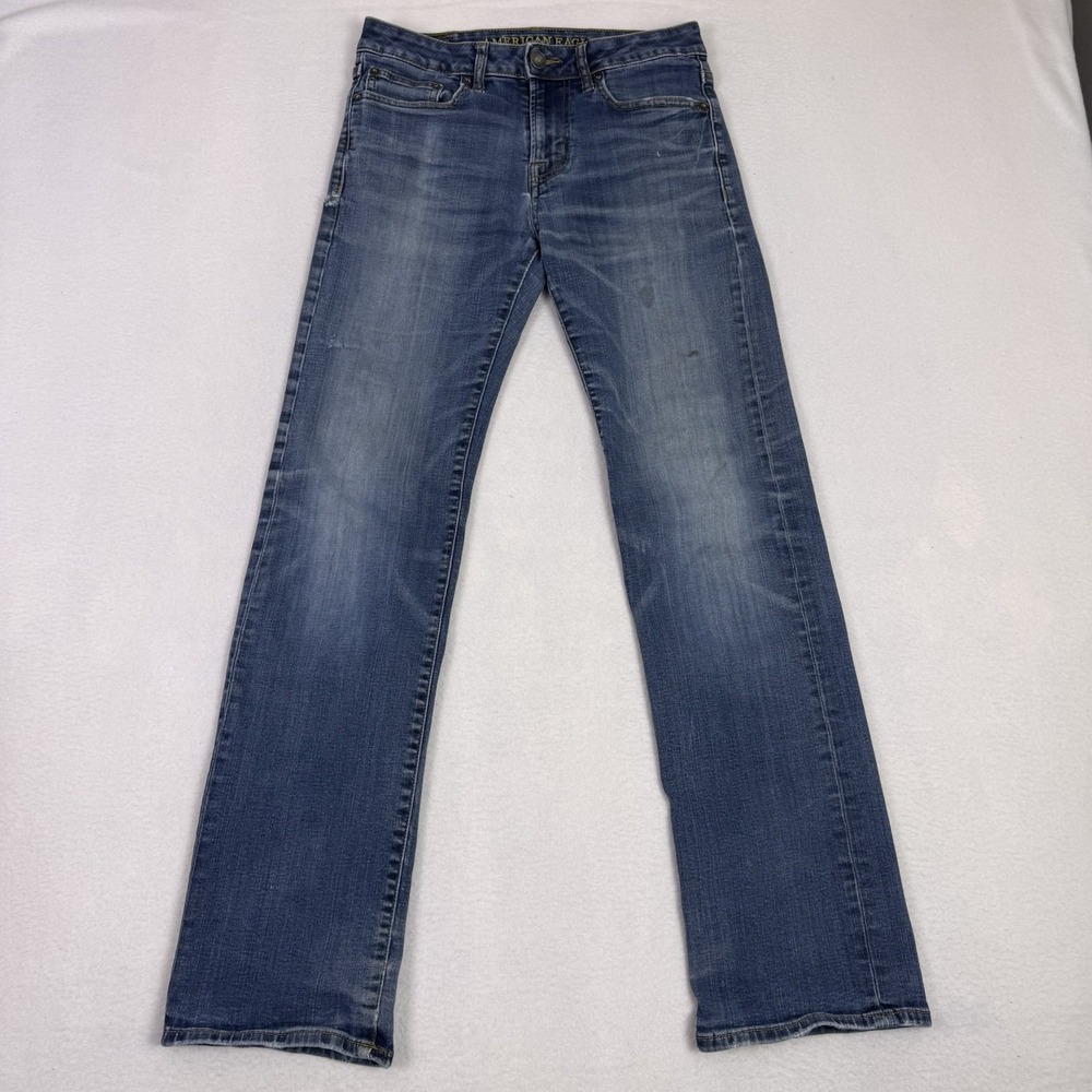 American Eagle Mens 29x31 Jeans Original Boot Cut Extreme Flex Medium Wash Blue